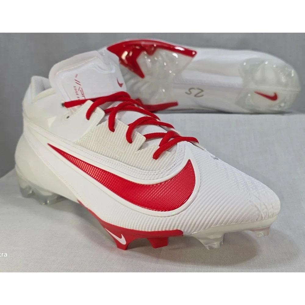 Nike Vapor Edge Elite 360 2 White University‎ Red Football Cleats Size 16